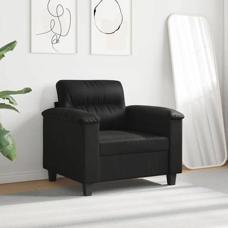 359552 Chaise de canapé noir 60 cm tissu microfibre (1/5)