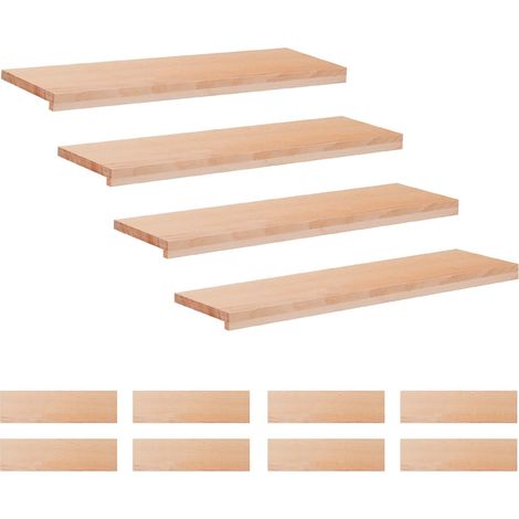 Treppenstufen 12 stk. 90 x 30 x 2 cm Natur Massivholz Buche vidaXL (1/5)