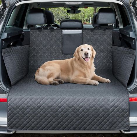 Protection de Coffre Voiture pour Chien, Tapis Imperméable, Noir  Housse Universelle Antidérapante et Anti-Rayures avec Rabats Latéraux et Protection Pare-Chocs, pour Voiture, SUV et Break (1/5)