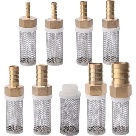 Filtre en maille d'acier inoxydable allongée (25 mm) pour tuyau d'arrosage, protection et filtration de l'eau.