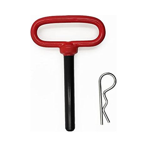 Abschlepp-Sicherungsstift mit gummibeschichtetem Griff, roter Kopf-Kupplungsspieß – zum Abschleppen von Fracht, Boot, Wohnmobil, Auto, LKW (1,6 x 10,2 cm)