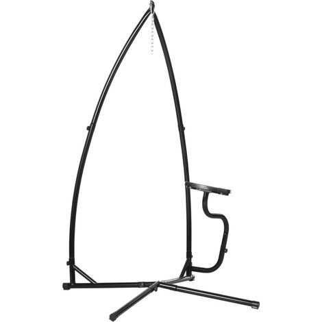 Outsunny Pied Fauteuil Suspendu avec Tablette Réglable - Support Résistant pour Chaise Balançoire - Charge Max 120 kg (1/5)