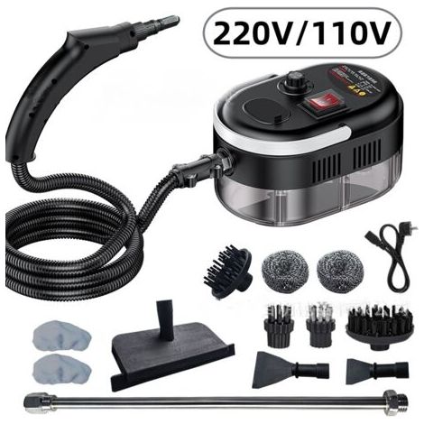 QORVA-Nettoyeur vapeur haute pression portable haute température 1 500 W pour joints, carrelage, voiture, cuisine et salle de bain (ensemble de luxe 13 pièces) - Blanc