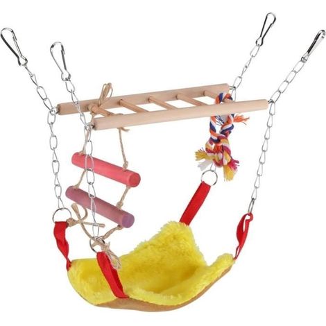 Jouet pour Oiseaux - Perroquet - Bois et Métal - Jaune - Intérieur (1/4)