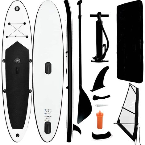Teenpull – Aufblasbares SUP-Board mit Segel Set Schwarz und Weiß (1/5)