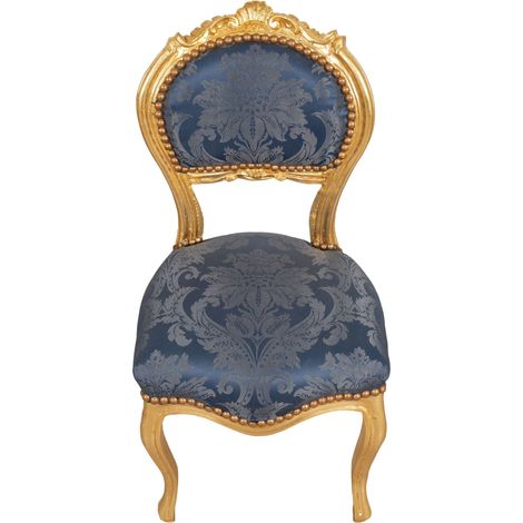 Küchenstuhl aus Holz Esszimmerstuhl 92x45x45 cm Louis XVI Polstersessel Barocksessel Goldsessel im französischen Stil