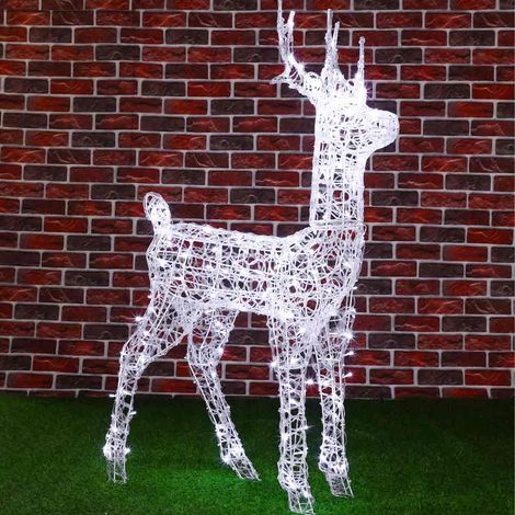 Renna Natalizia Luminosa per Esterno 240 LED Bianco ICE Cervo Grande 3D Natale (1/5)