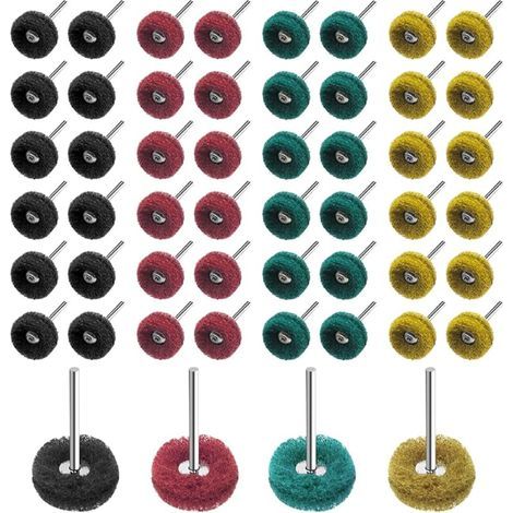 Polissage Abrasif de 25mm Outils 80 Pièces/4 Grain 120 - 400 Roues de Polissage Abrasives Tige de 3 mm pour Outils Rotatifs Dremel pour Polir Bijoux Bois (1/5)