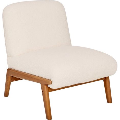 Fauteuil Bouclette "Liora" 76cm Ivoire (1/5)