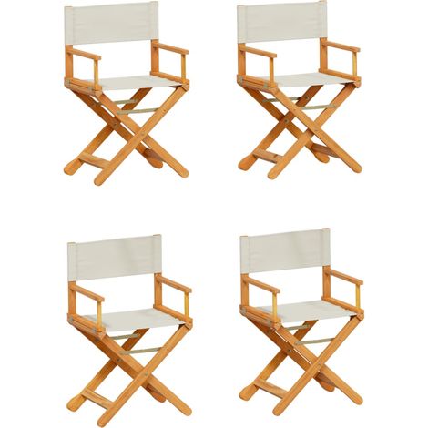 Maison Exclusive - Klappbare Gartenstühle 4 Stk. Cremeweiß Stoff