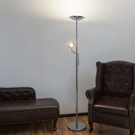[GEBRAUCHT] B-Ware Lampenwelt Chrom Deckenfluter Stehlampe Stehleuchte Malea Mit Le Ds Und Leselampe