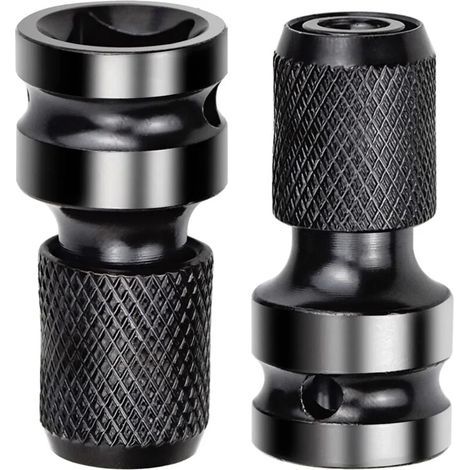 2 Stück Steckdosenadapter 1/2" Vierkant auf 1/4" Impact-Werkzeugadapter Schnellwechsel-Umrüstsatz für Schlagschrauber und Schraubendreherbits (1/5)