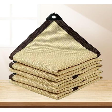 Filet Anti Chaleur 6x4 Voile d'ombrage Rectangulaire Toile d'ombrage Carrée 3x3 avec Oeillets Filet D'isolation Thermique Filet D'intimité Balcon,beige-2x6m (1/5)