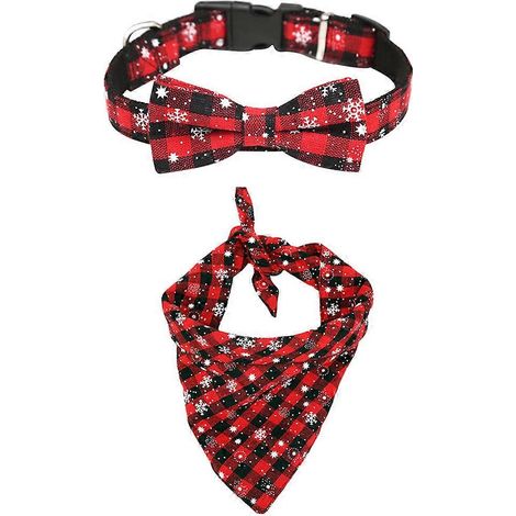 Collar para mascotas con lazo, collar ajustable para mascotas para toallas triangulares de 4 piezas (1/5)