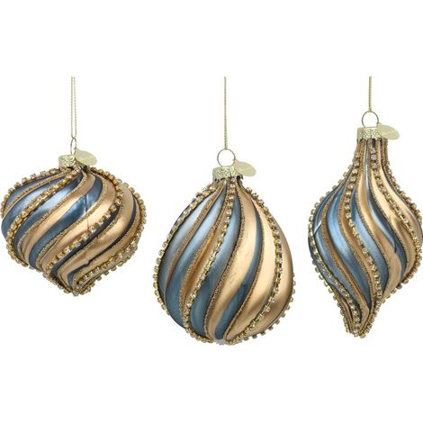 PENDAGLIO NATALIZIO CHAMPAGNE AZZURRO VETRO 3 ASSORTIMENTI PREZZO CAD SCEGLIERE