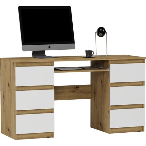 Schreibtisch mit Schubladen auf beiden Seiten Artisan Mix 140 x 50 cm Modern N32