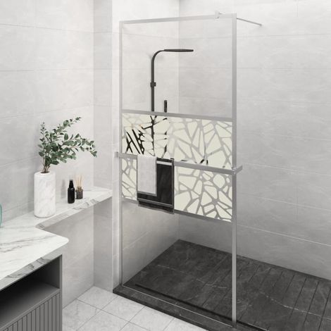 Mampara ducha con estante vidrio ESG aluminio cromado 100x195cm vidaXL (1/5)