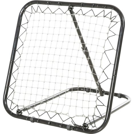 Rebotador De Fútbol Plegable Kickback Portería Rebote Pared 5 Niveles Béisbol Baloncesto Metal Negro 78X84X65-78Cm