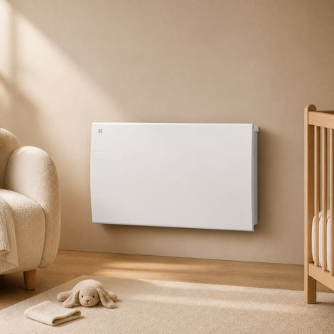 CIARRA Radiateur électrique mural à inertie sèche céramique 1500W 10-15㎡programmable 7j/24h thermostat digital P24 CDHT15E (1/5)