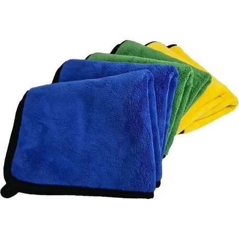 Chiffon Microfibre Voiture. Lot de 6. pour l'entretien, lustrage, séchage et Le Nettoyage intérieur et extérieur. Ultra-Absorbant. (1/3)