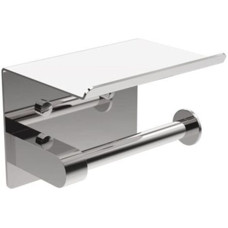 Toilet Paper Holder, Wall Mounted Toilet Paper Holder, 304 Stainless Steel Toilet Roll Holder, Installation with Screws or Self-Adhesive, Silver (1/5)