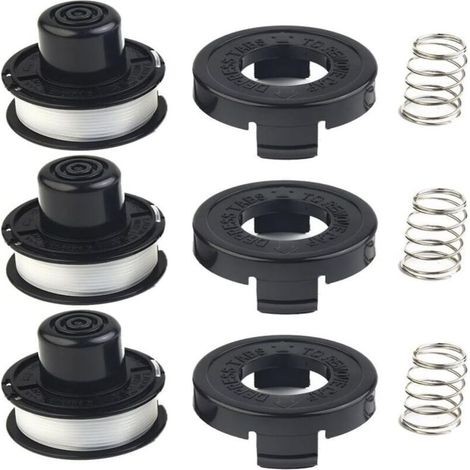 Lot de 3 bobines de fil + couvercle pour débroussailleuse - Modèles A6226, GL250, GL310, GL360 - Rechange facile et rapide.