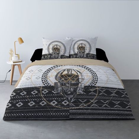 Housse de couette 240x220 MASQUE + 2 taies 100% coton (1/3)