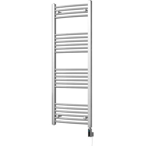 Zennor - Chrome Electric Towel Rail H1400mm x W500mm Curved 400w Thermostatic WIFI (1/3)