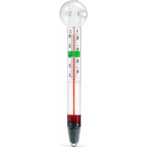 SunSun WDJ-02 Thermomètre pour aquariums, Thermomètre flottant en verre pour Aquariums avec Ventouse