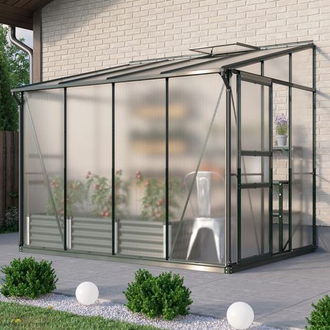 Vitavia Anlehn-Gewächshaus "Osiris 5200", smaragd, 5,2 m², 4 mm HKP (1/3)
