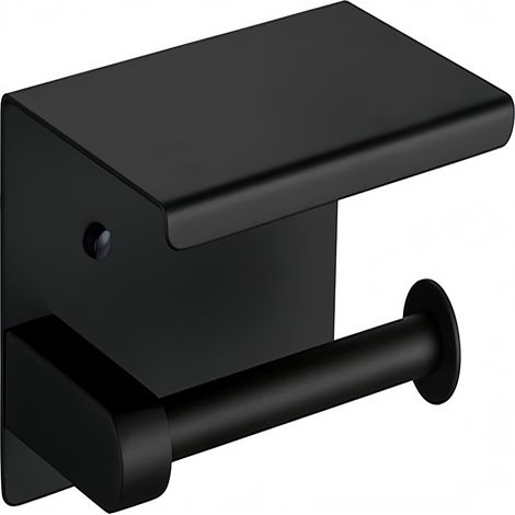 Porte-essuie-tout mural en aluminium, noir, 14,5 x 10 x 10 cm, (1/4)