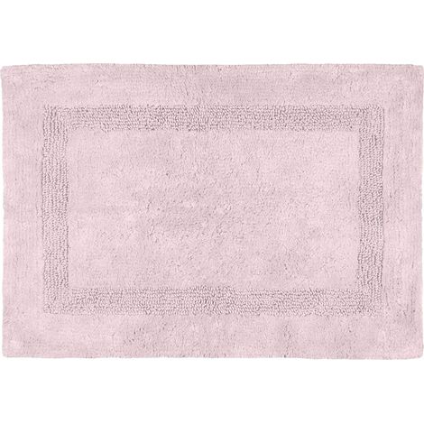 Tapis de bain rose poudré en coton 50 x 80 cm (1/2)