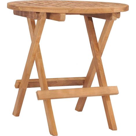 Table d'extérieur pliable Table de salon de jardin - 50x50x50 cm Bois de teck solide BV564285 - BonneVie (1/5)