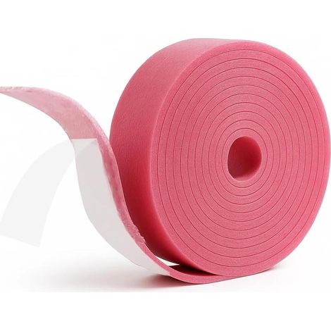 Self Adhesive Insulation Tape for Screed, Peripheral Tape for Screed, Resilient Tape, Insulation Tape for Underfloor Heating, Sound and Thermal Insulation, Pink, 50 mm x 5 mm x 10 m (1/5)