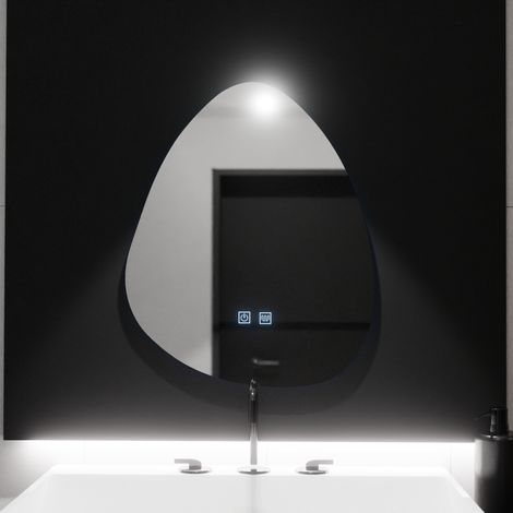 Miroir LED Organique 80x60 Touch Systeme Desembuage Gradable (1/4)