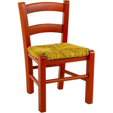 Sedia venezia baby Rosso bambini legno bambino colorata festa ristorante cucina casa terrazza paglia bimbi bambina