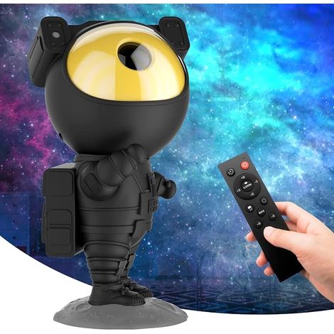 Filiyano – Lampe Étoile pour Chambre – Projecteur Galaxie Astronaute Veilleuse Étoilée (Noir et Or), Projecteur Étoile Astronaute avec Nébuleuse (1/5)