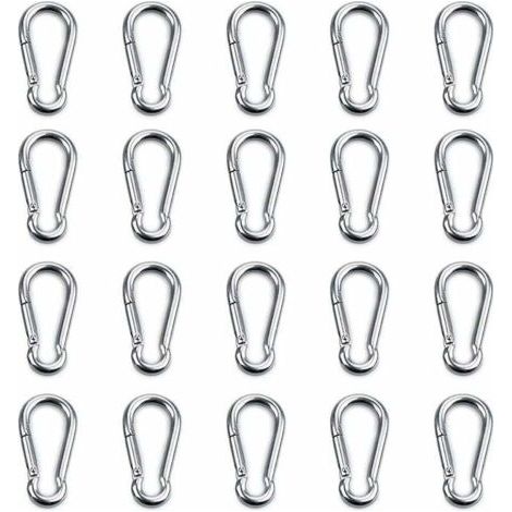 BUNTHAUS Lot de 20 mousquetons de fixation robustes pour hamac/balançoire pour chien, en acier inoxydable 304, épaisseur 6 mm.