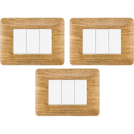 gloca Set 3 Placche Plastica 3P Legno Scuro Compatibili Matix (1/4)