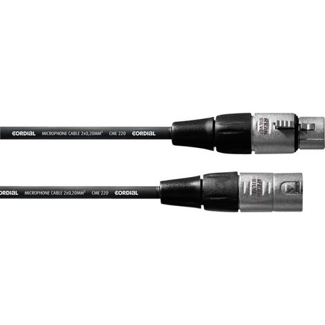 Câble de liaison XLR [1x XLR femelle - 1x XLR mâle] Cordial CFM 2,5 FM noir 2.50 m (1/2)