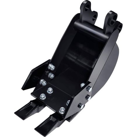 Godet mini excavatrice 7,87 pouces acier allié – Creuseur étroit avec 2 lames avant pipeline dragage rivière, engin (1/5)