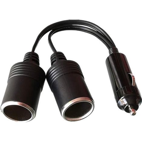 Cable de extensión para encendedor de cigarrillos de 1 a 2 tomas，12V/24V CC con enchufe macho y fusible (1/5)