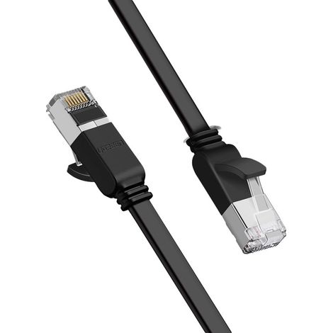 Cavo patch piatto UTP RJ45 Cat 6 1000Mbps, cavo di rete da 2 m, nero (1/5)
