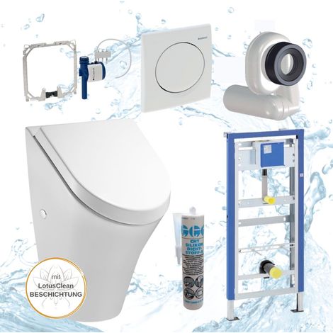 Geberit Vorwandelement Urinal mit Deckel Betätigungsplatte Siphon Komplettset (1/4)