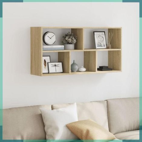 853274 étagère murale chêne sonoma 100x25x50 cm bois d'ingénierie (1/5)
