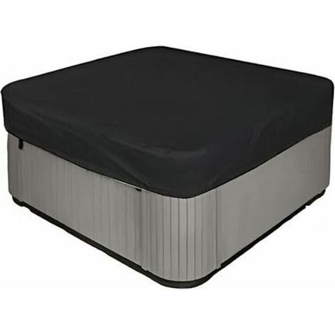 Housse de jacuzzi carrée 210D très résistante et imperméable - Protection UV - 231 x 231 x 30 cm (L x l x H) - Noir (1/5)