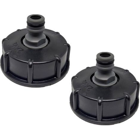 2 Pièces IBC Bouchon de Réservoir,S60x6 IBC Raccord/Bouchon Mamelon,1/2" Diamètre de Sortie,Diamètre D'entrée 60 mm pour Vanne de Tonne IBC (1/4)