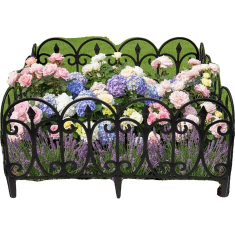 Recinzione da giardino, in plastica di alta qualità, composta da 5 pannelli, con sistema di aggancio a scatto, resistente agli agenti atmosferici e dal design arcuato. (1/5)