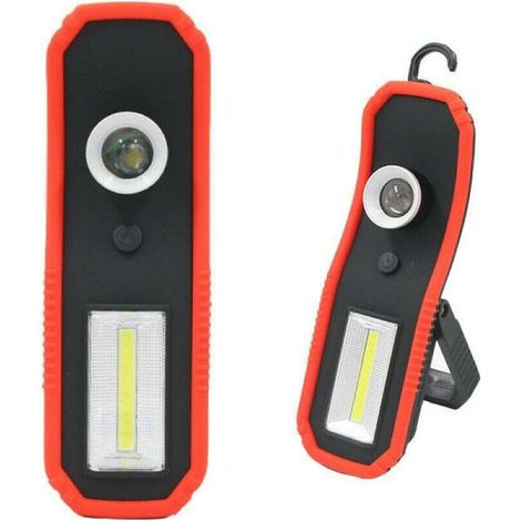 TrAdE Shop Traesio - Lampada Torcia Lavoro Led Calamita Magnetica Ricaricabile Con Gancio Hc-919 - (1/3)