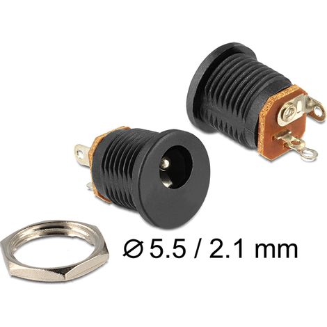 Delock installation socket dc 2.1 x 5.5 mm